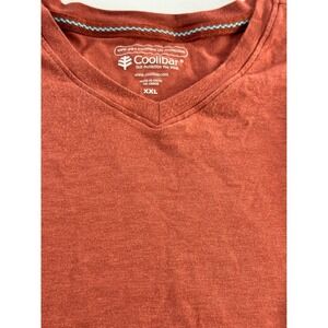 Coolibar Shirt‎ Mens XXL Burnt Orange V-Neck Long Sleeve UPF 50+ Sun Protection